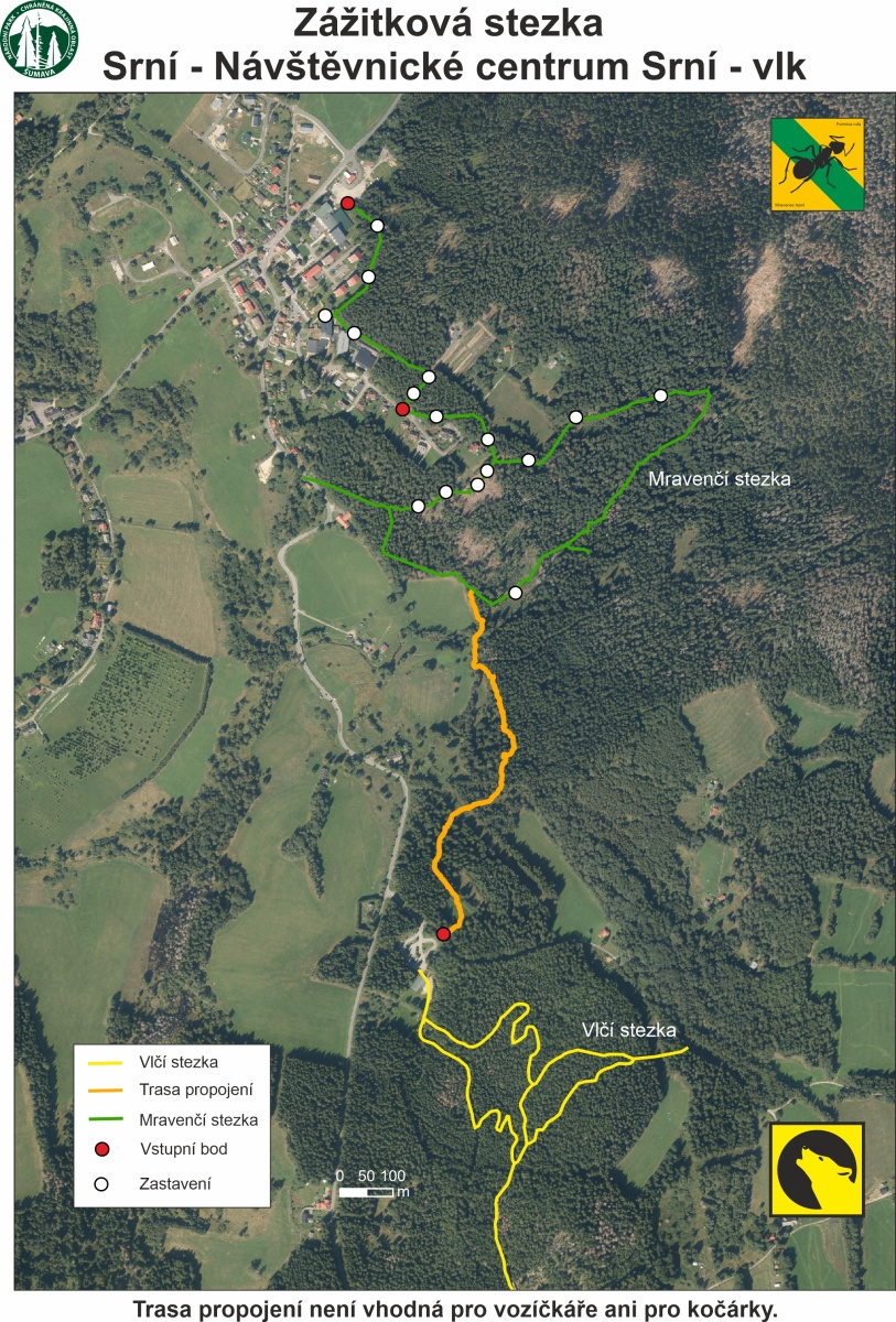 Trasa Srní NC mapka