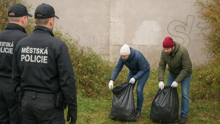Chebští strážníci zapojují do úklidu osoby ze sociálně vyloučeného prostředí