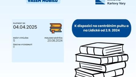 Krajská knihovna Karlovy Vary nabídne jako první v republice digitální čtenářský průkaz