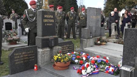 VIDEO: V Dýšině u Plzně si připomněli padesát let od úmrtí generála Ereta