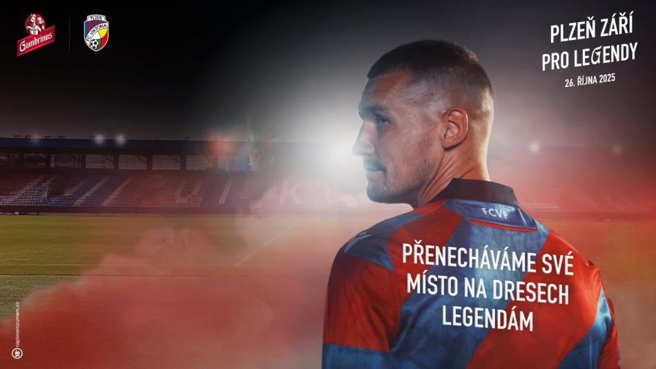 Plzeň září pro legendy. Zápas s Baníkem odehrají fotbalisté v dresech se jmenovkami osobností
