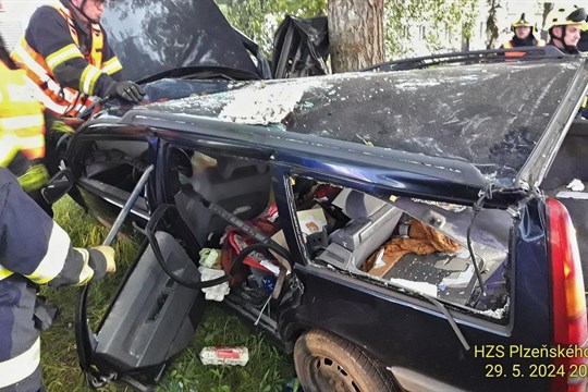 Vážná nehoda na severu Plzeňska. Po nárazu auta do stromu zemřela žena, muž je těžce zraněný