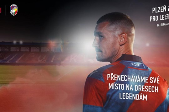 Plzeň září pro legendy. Zápas s Baníkem odehrají fotbalisté v dresech se jmenovkami osobností