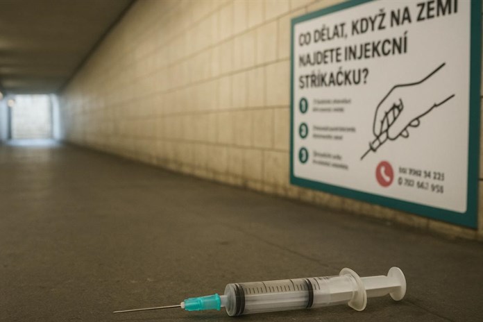 Plzeň umístila do podchodů tabule s návodem, jak postupovat při nálezu injekční stříkačky