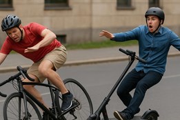 Cyklista ujel od srážky s elektrokoloběžkou, pátrají po něm policisté