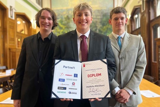 Student z Domažlic se prosadil v celostátní soutěži. Obsadil druhé místo